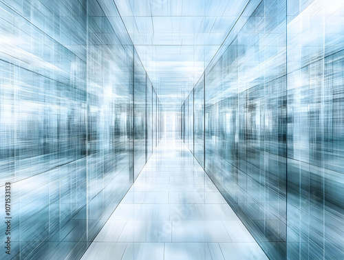 Abstract Background Illustration - Modern Glass Corridor