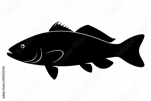 Grouper silhouette vector black on a white background