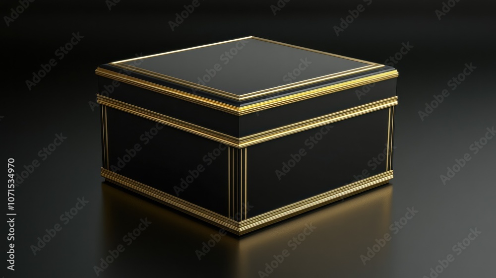 Premium black and gold gift with copy space, luxury appeal perfect for holiday or special occasion themes.