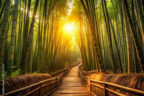 Urban exploration unveils an enchanted bamboo path. photo