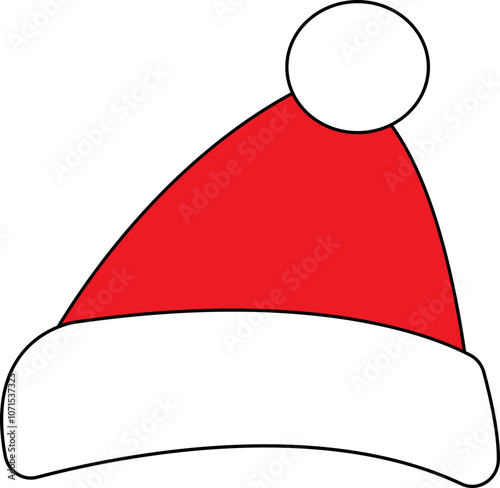 Illustration of a Festive Santa Hat