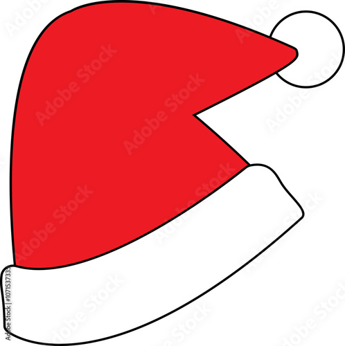 Illustration of a Classic Santa Hat