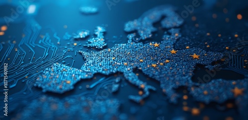 a map of europe with stars on it