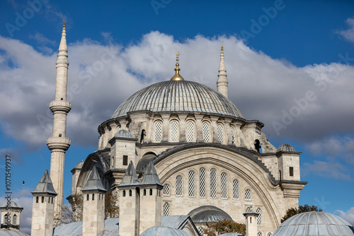 Ottoman imperial Nuruosmaniye Camii mosque in Fatih district, Istanbul, Turkey photo