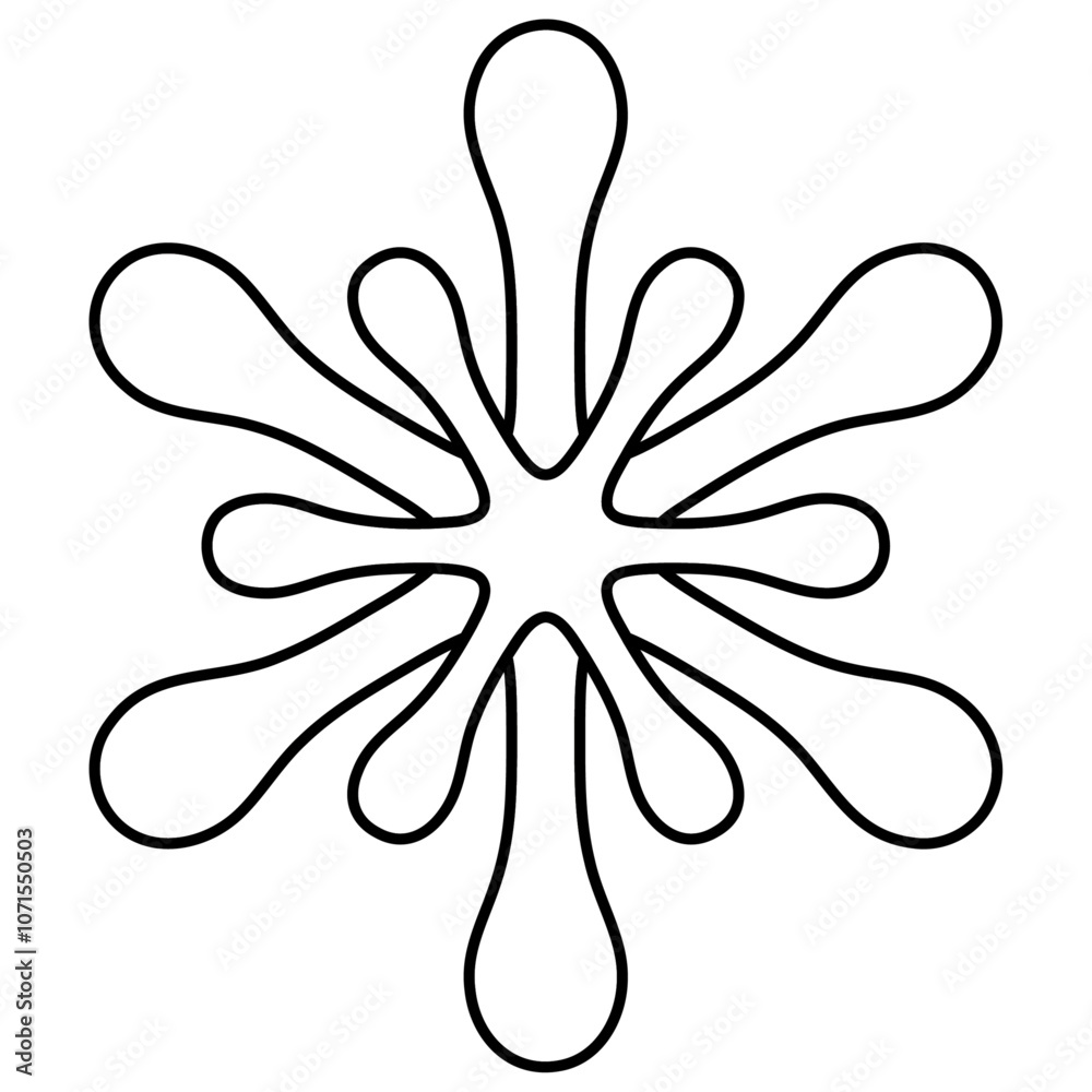 Obraz premium Snowflake outline christmas print idea