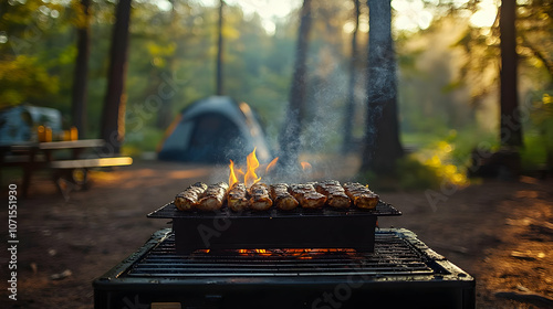 Grilled Food On A Campsite ...