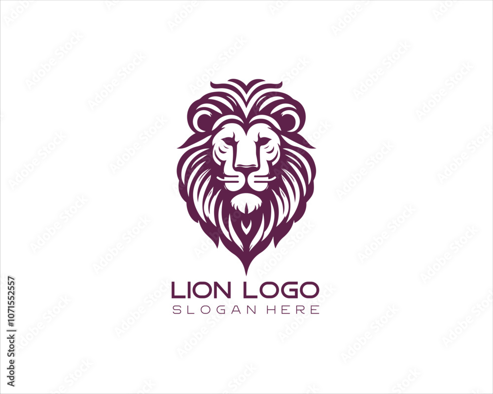 Lion head logo design icon vector illustration. 