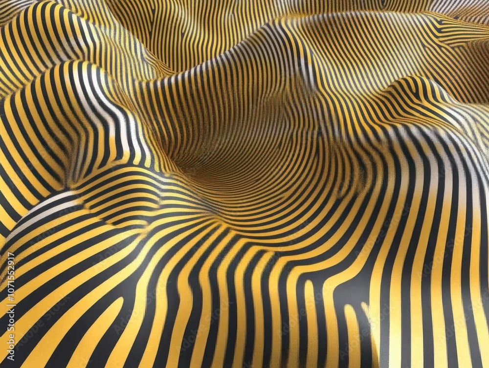 Dynamic Gold and Black Striped Abstract Art Dynamic Gold and Black Striped Abstract Art
