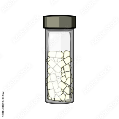 container pill bottle cartoon. safety cap, dosage refill, storage childproof container pill bottle sign. isolated symbol vector illustration
