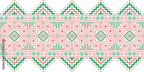 Golden Hmong ethnic pattern imitating Hmong embroidery, which is a traditional and unique pattern.