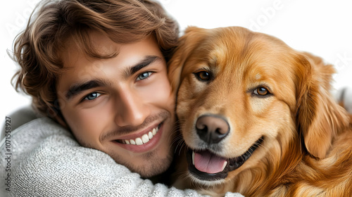 Man and Dog Close-up Photo