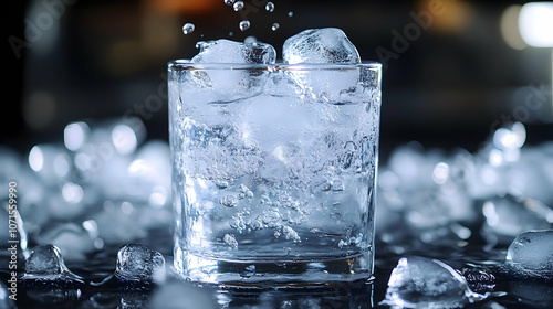 Ice Cubes Dropping in a Gla...