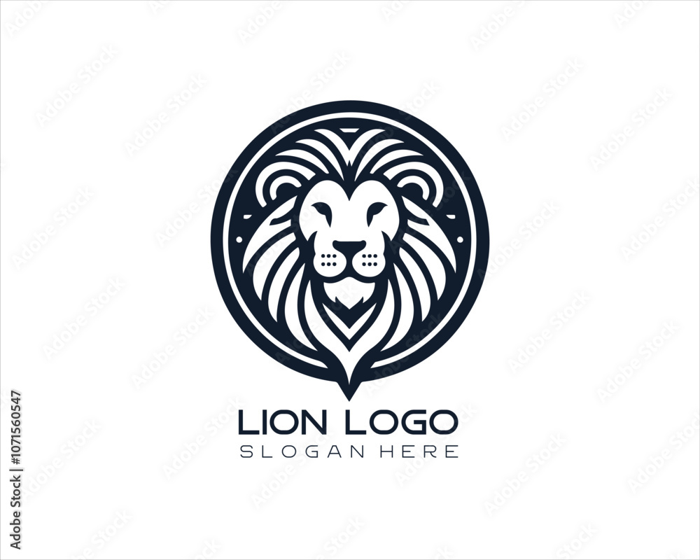Fototapeta premium Lion head logo design icon vector illustration.