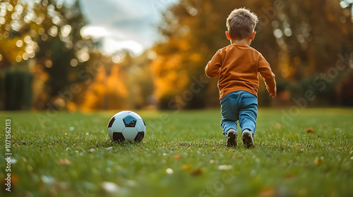 Toddler Running After Socce...