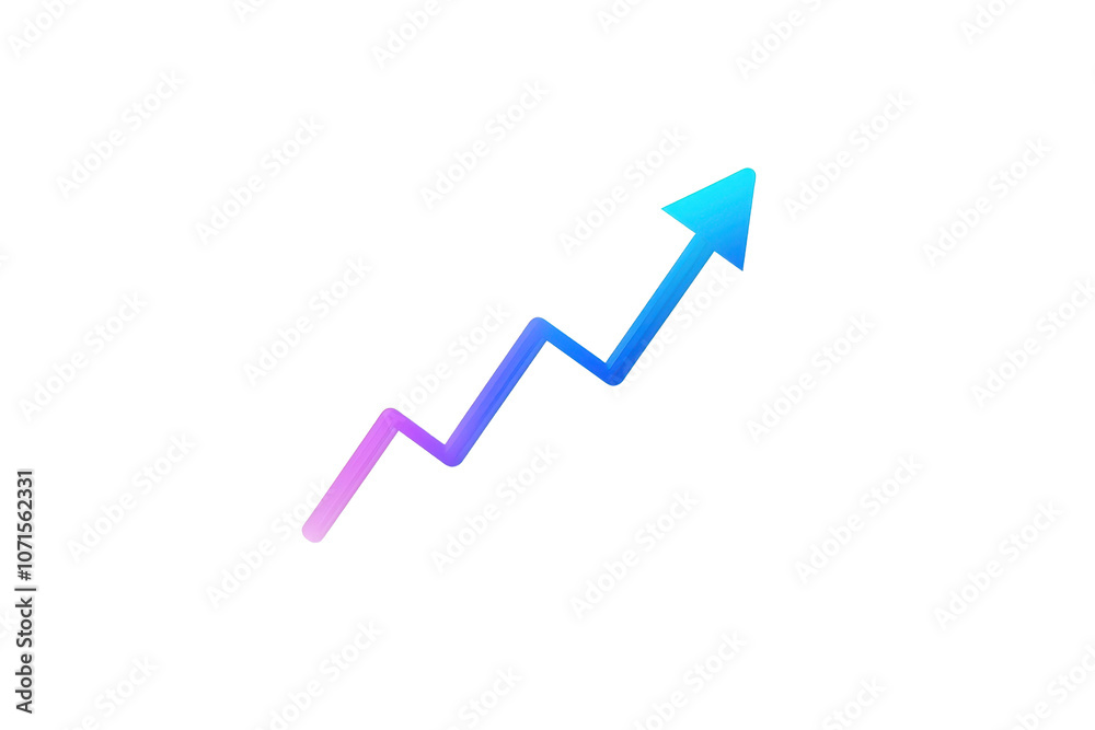 Vibrant upward arrow graph with gradient colors on transparent background, representing growth, success, and progress in business and finance. Vibrant upward arrow graph with gradient colors on transparent background, representing growth, success, and progress in business and finance.