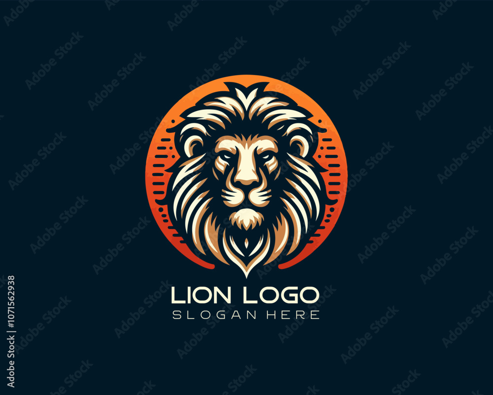 Lion head logo design icon vector illustration. Lion head logo design icon vector illustration.