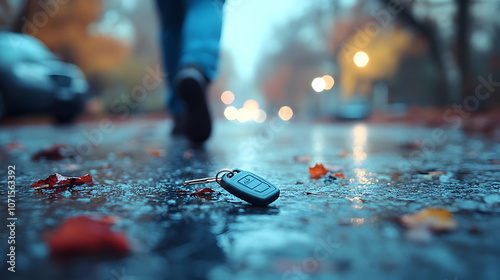 Lost Car Key on Wet Pavemen...