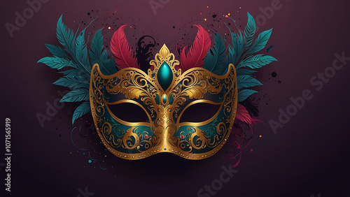 Masquerade decorative mask illustration banner creative photo