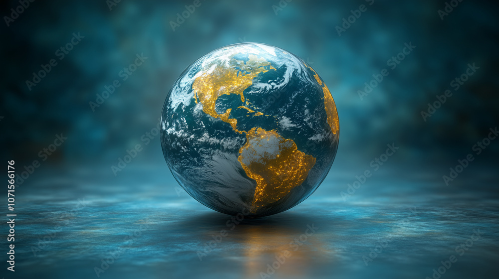 earth on a dark background 