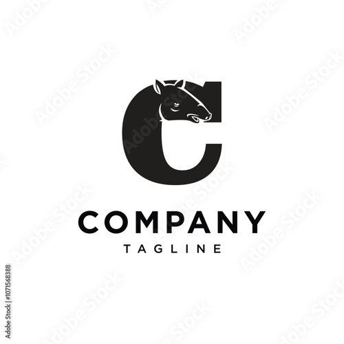 Letter C Tapir logo icon vector