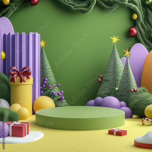 Christmas themed product placement mockup