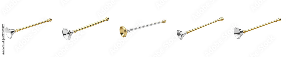 Collection of Candle Snuffers in Gold and Silver isolated on transparent PNG background Collection of Candle Snuffers in Gold and Silver isolated on transparent PNG background