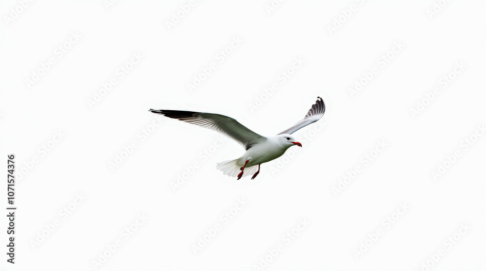 Obraz premium High-Quality Stock Photo of Seagull Isolated on White Background - Perfect for Wildlife and Nature Projects