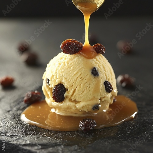 Jamaican rum raisin ice cream photo