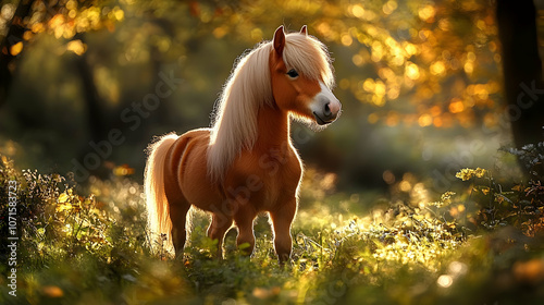 Golden Horse in a Forest - ...