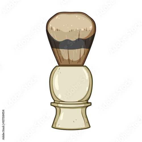 lather shaving brush cartoon. handle synthetic, badger horsehair, exfoliate wetshave lather shaving brush sign. isolated symbol vector illustration