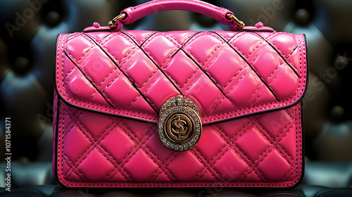 Pink Quilted Leather Handba...