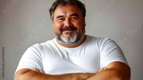 Smiling Man with White Bear...