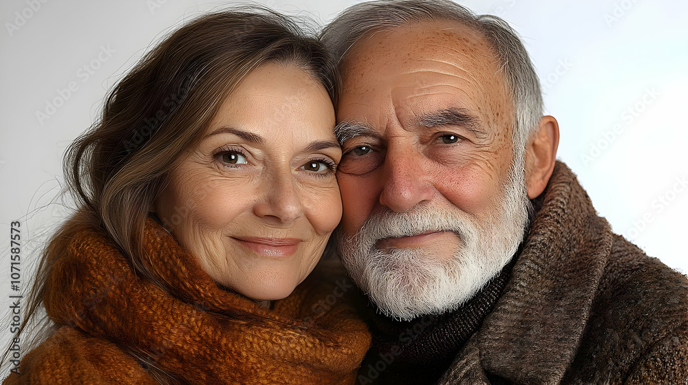Portrait of an Elderly Couple Smiling Together - Realistic Image Portrait of an Elderly Couple Smiling Together - Realistic Image