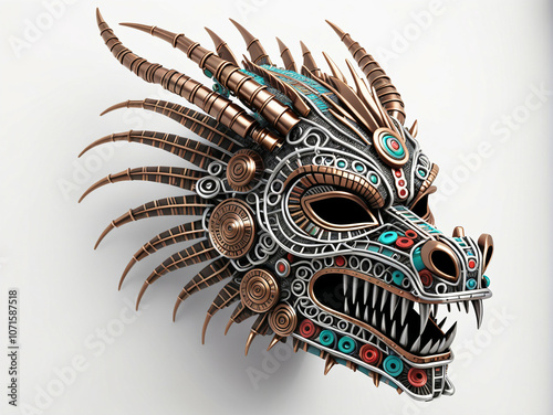 Dragon mask. Isolated on wh...