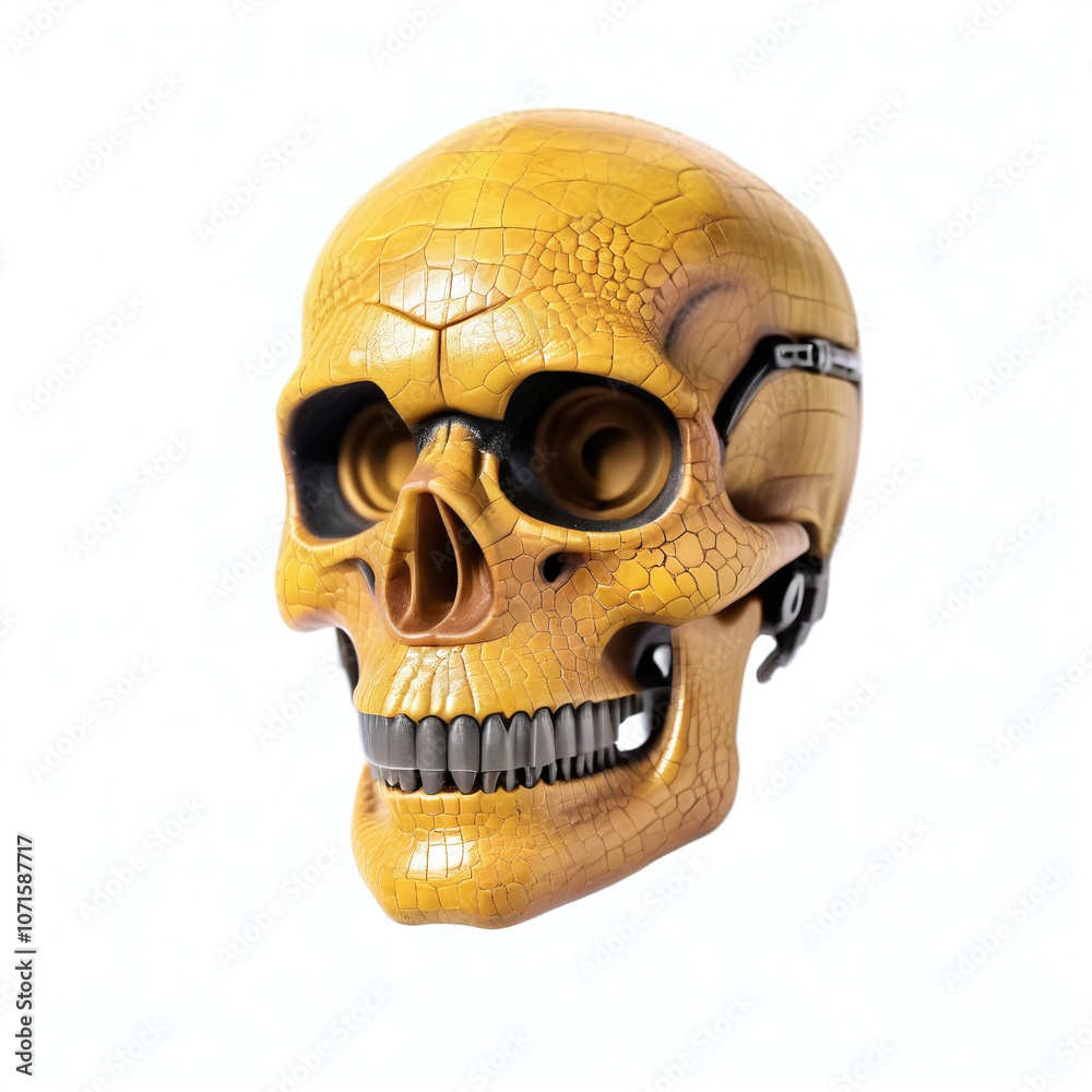 Obraz premium Skull made of Alligator skin. Isolated on white background. Digital illustration.