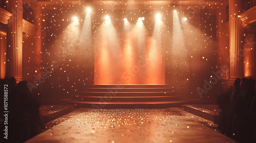 Stage with Confetti and Spo...