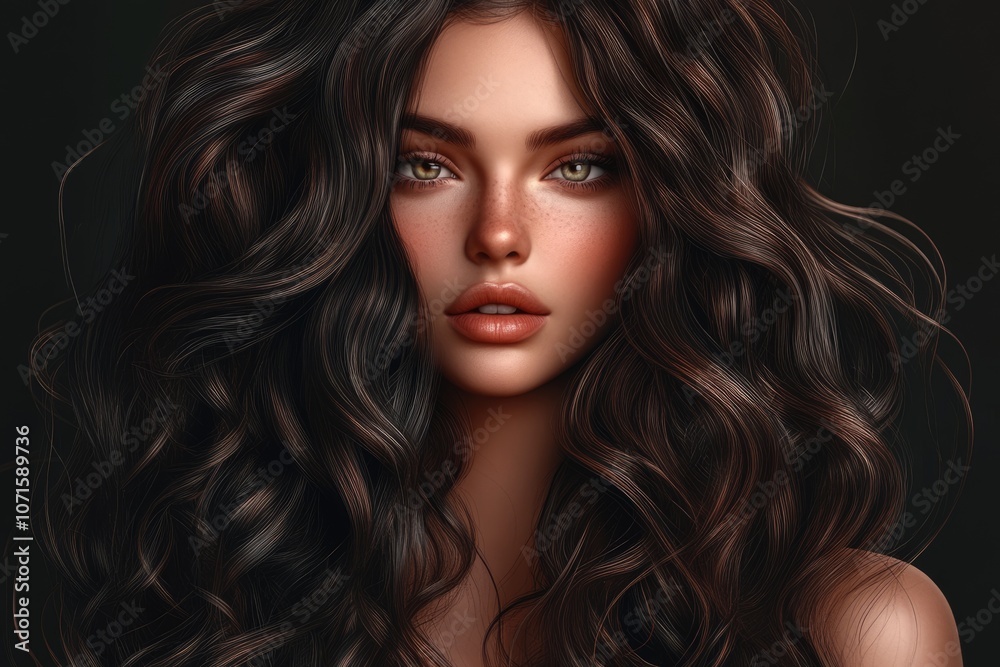 Naklejka premium thick wavy hair