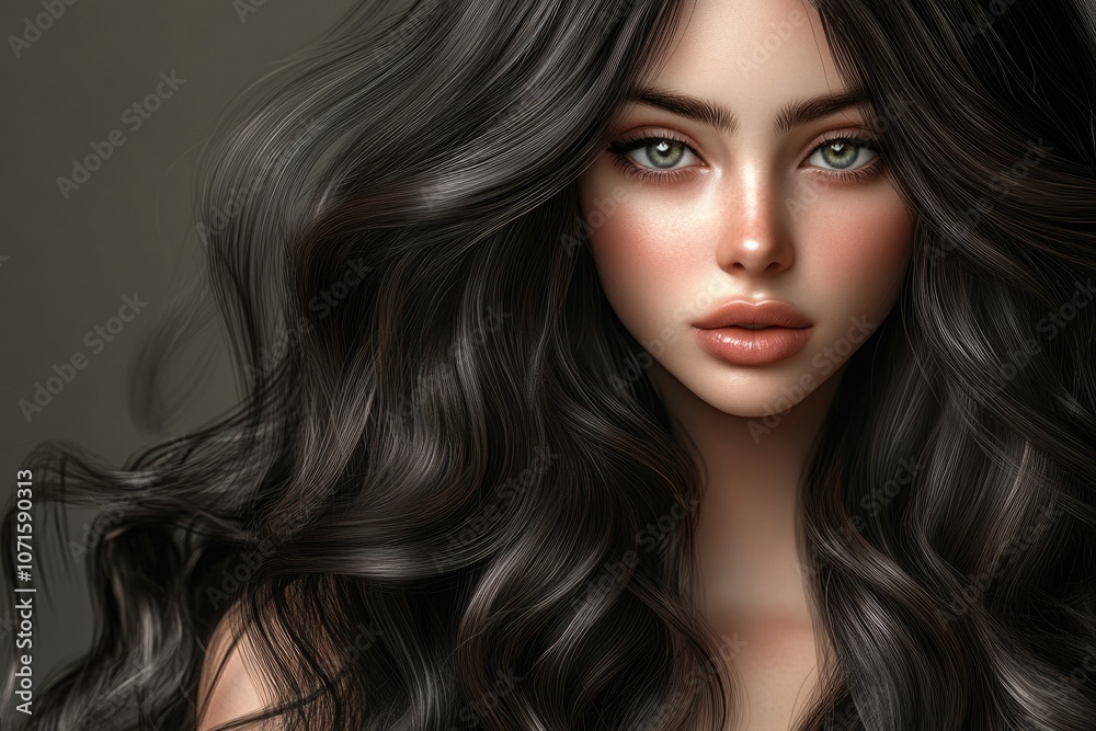 Fototapeta premium thick wavy hair