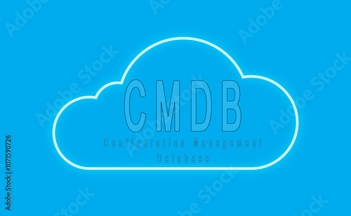 Illustration saying CMDB. It stands for Configuration Management Database. CMDB clarifies the relationships between hardware, software components, and networks.