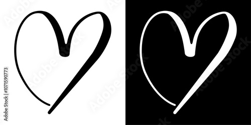 ofvs754 OutlineFilledVectorSign ofvs - hand drawn heart vector icon . valentine`s day . love romance wedding . isolated transparent . black outline and filled version . AI 10 / EPS / PNG . g12100