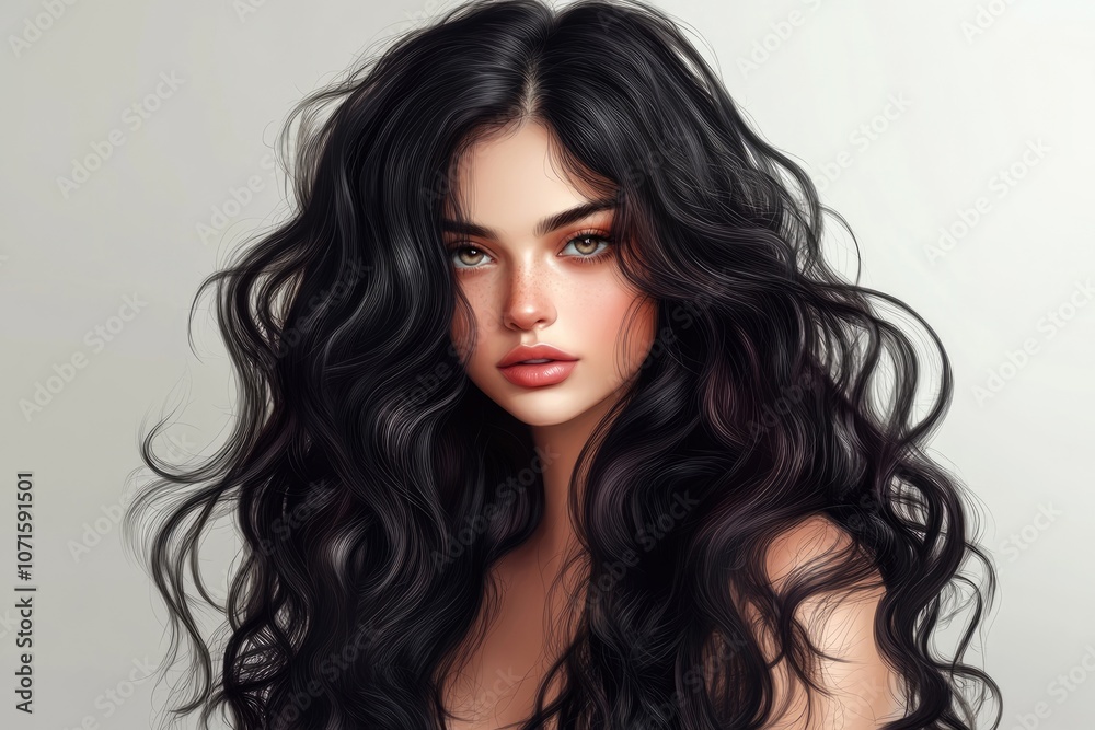 Fototapeta premium thick wavy hair