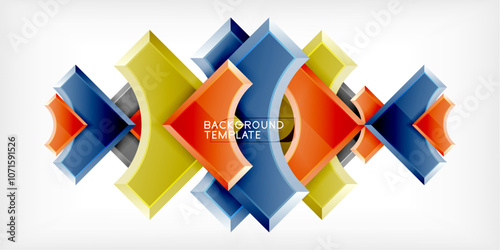 Free Download Arrow with round elements. Color geometric shapes background. Vector Illustration For Wallpaper, Banner, Background, Card, Book Illustration, landing page - GFXLoad