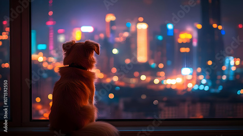 Dog Silhouette Looking Out ...