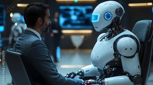 Futuristic Robot and Human ...