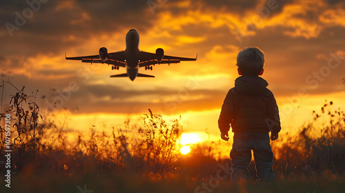 Silhouette of Boy Watching ...