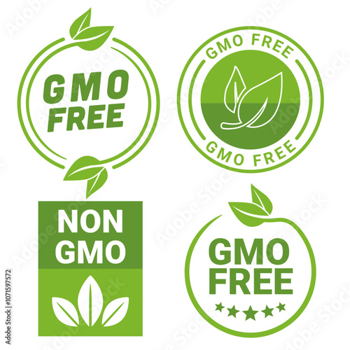 Non Gmo Icon stock illustration. GMO free label sign vector