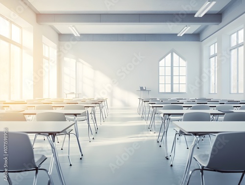 Bright and Airy Corporate Training Classroom with Modern Furnishings