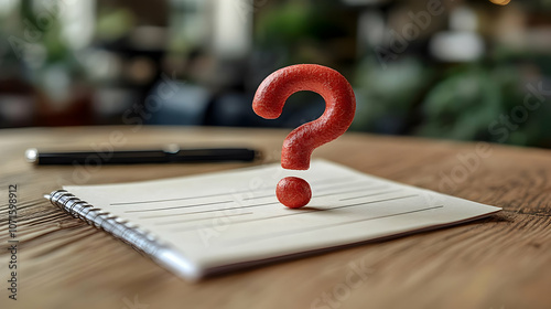 Red Question Mark on Notebo...
