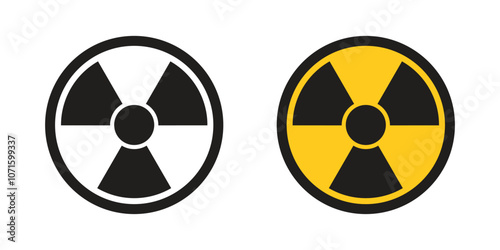 Radioactive material warning icon in flat style. Radiation danger vector illustration on isolated background. Caution sign business concept.