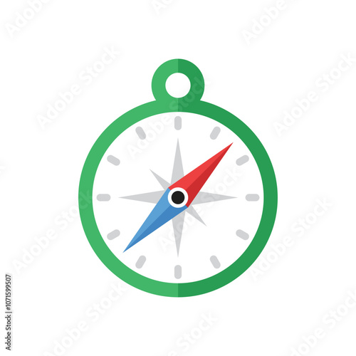 Compass icon in flat style. Navigation equipment vector illustration on isolated background. Geographical position sign business concept.